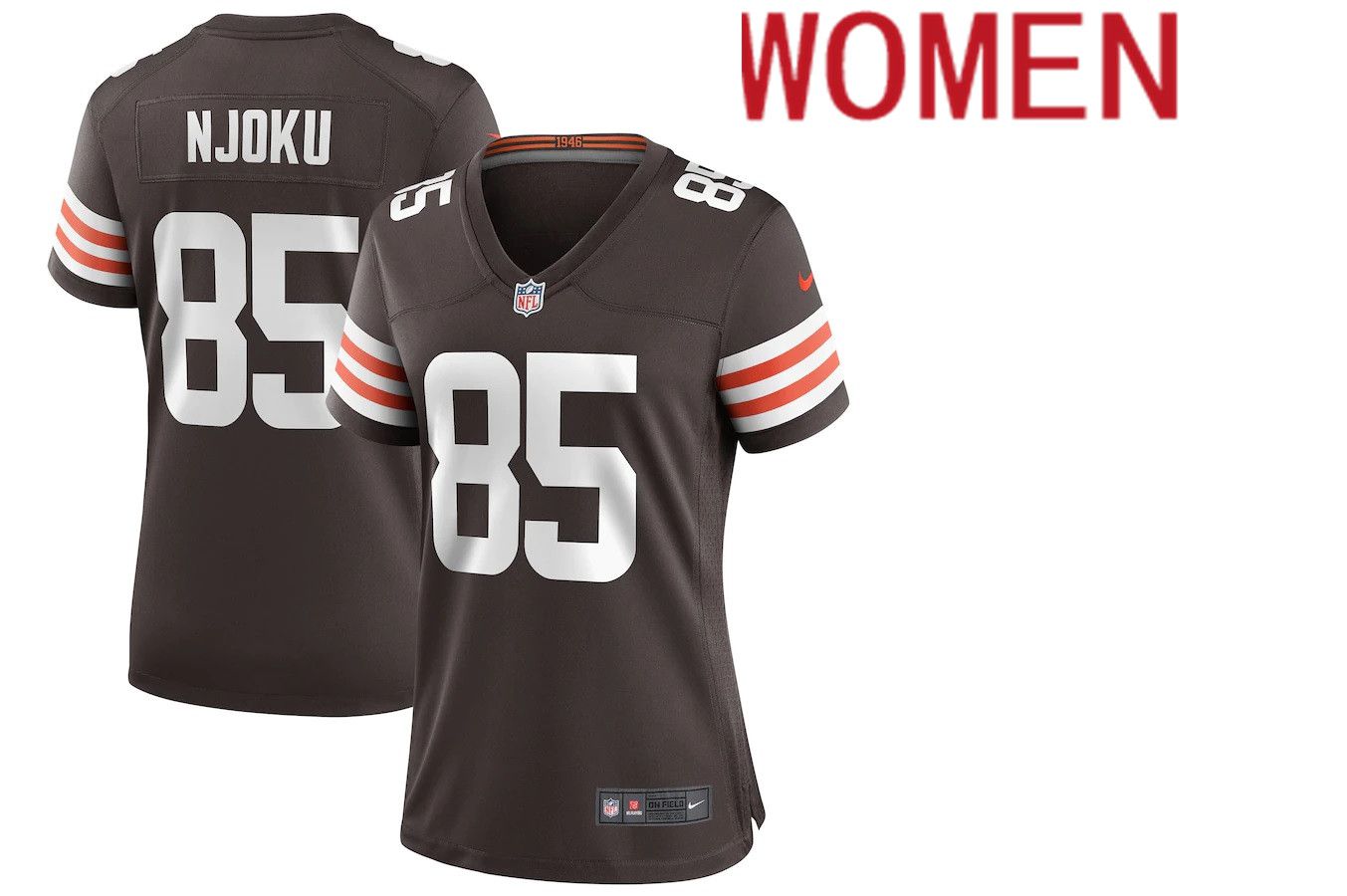 Women Cleveland Browns 85 David Njoku Nike Brown Player Game NFL Jersey